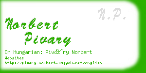 norbert pivary business card